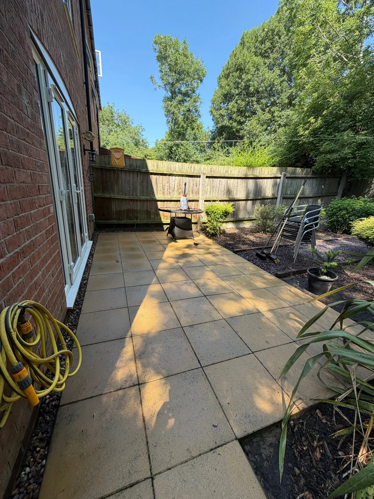 Block paving driveway after pressure washing in Derby