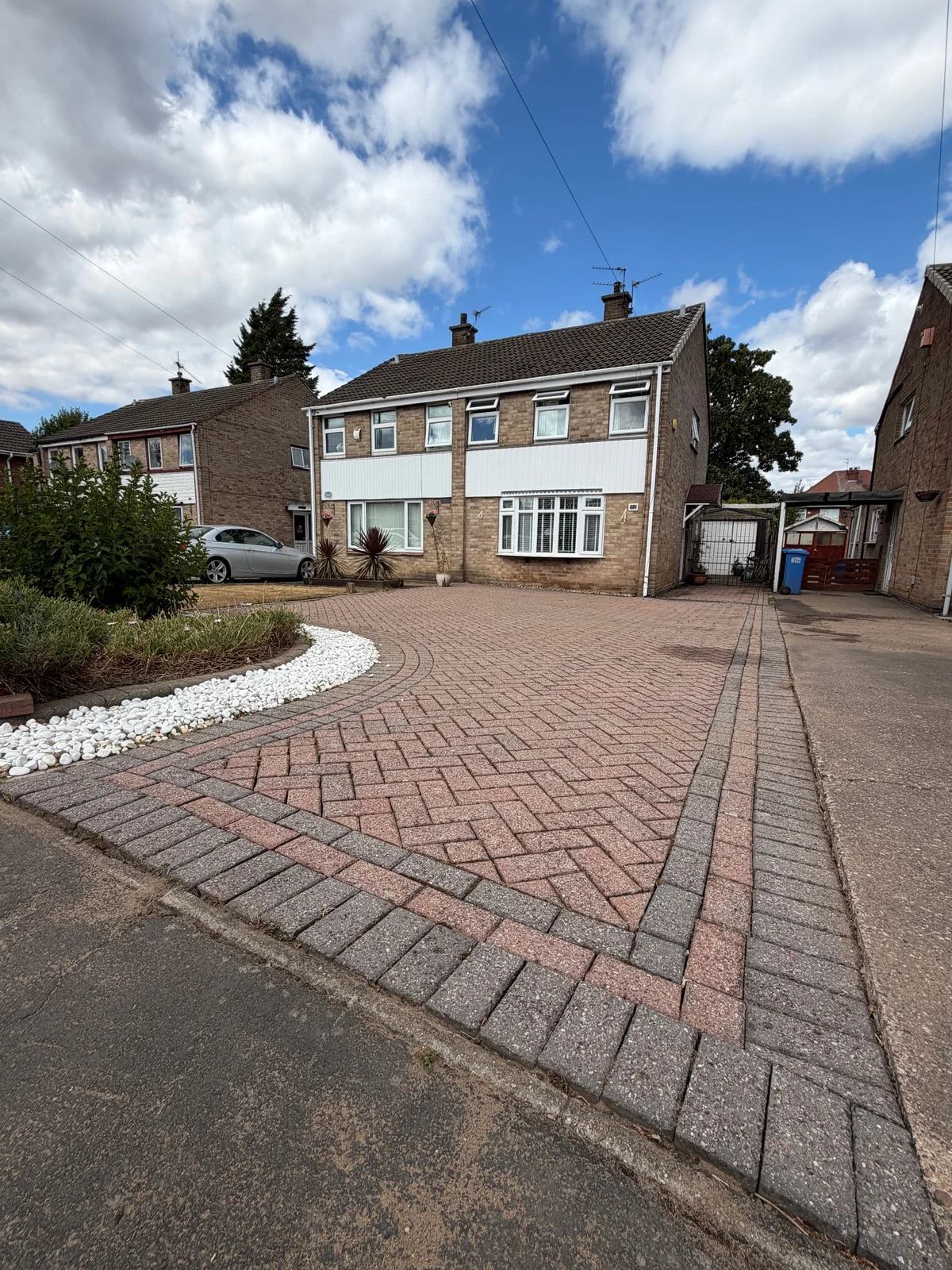 Cleaned brick driveway in Derby after pressure washing